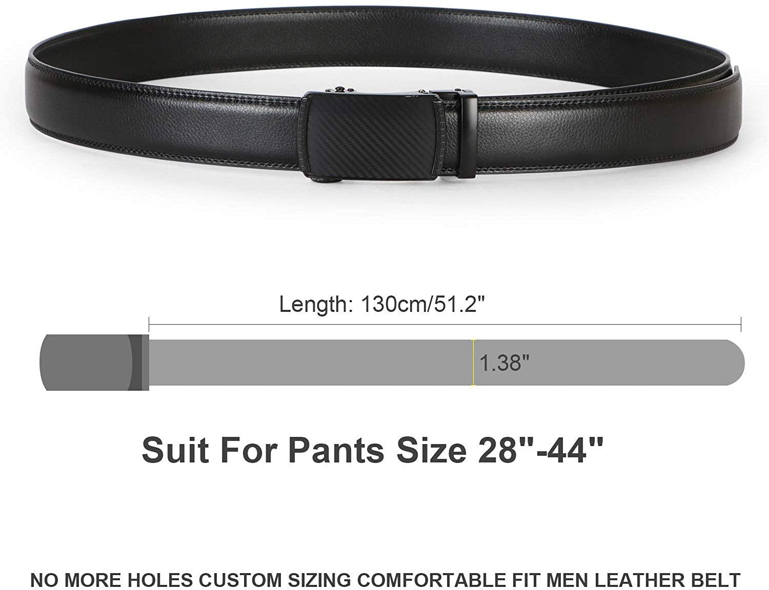 JASGOOD Men's Leather Belt  Ratchet Dress Belt with Automatic Buckle For Boyfriend Father Gift - JASGOOD OFFICIAL