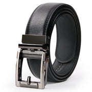 ASGOOD Men’s Genuine Leather Ratchet Dress Belt for men with Automatic Buckle 