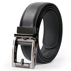 ASGOOD Men’s Genuine Leather Ratchet Dress Belt for men with Automatic Buckle 
