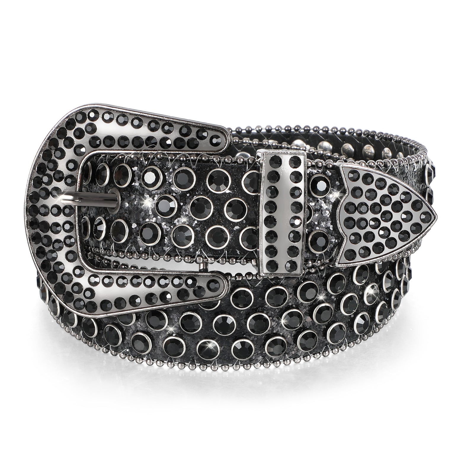 JASGOOD Women's Rhinestone Belts Fashion Western Crystal Bling Studded Design Leather Belt - JASGOOD OFFICIAL