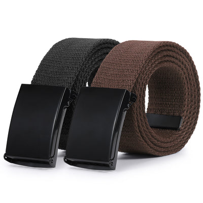 2PCS Men's Elastic Stretch Outdoor Plastic Belt with Removable Buckle Hiking Belt