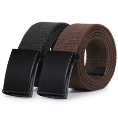 2PCS Men's Elastic Stretch Outdoor Plastic Belt with Removable Buckle Hiking Belt