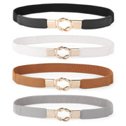 Women Skinny Belt for Dresses Retro Stretch Ladies Waist Belt Plus Size Set of 4 