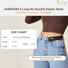Men Women 2 Pack Elastic Invisible Belts No Buckle Stretch Belt for Jeans
