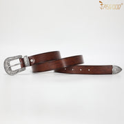 Women Leather Belt for Pants Dress Jeans Waist Belt with Brushed Alloy Buckle By JASGOOD