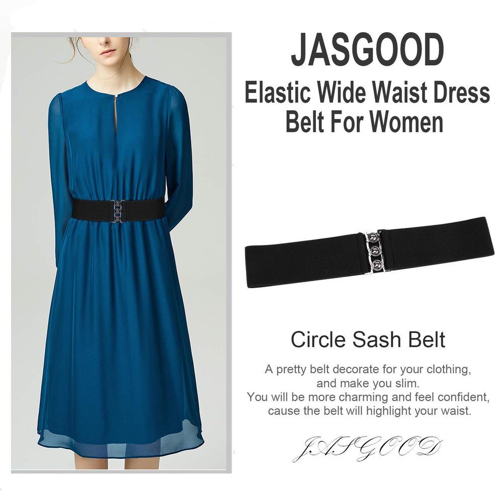 JASGOOD Vintage Wide Elastic Waist Belt Waistband Dress Stretchy Cinch Belt For Women 1.8 Inch Wide 