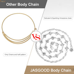 JASGOOD Halloween Ladies Rhinestone Chain Belt Heart Crystal Wasit Belt - JASGOOD OFFICIAL