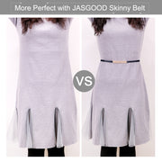 Women’s Skinny Blue  Leather Belt Adjustable Slim Waist Belt with Gold Alloy Buckle for Dress By JASGOOD 