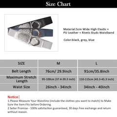 Women's Fashion Vintage Wide Elastic Waist Belt For Dresses With Rivets Studs By JASGOOD 