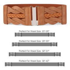 Women Plus Elastic Stretchy Retro Wide Waist Cinch Belt 