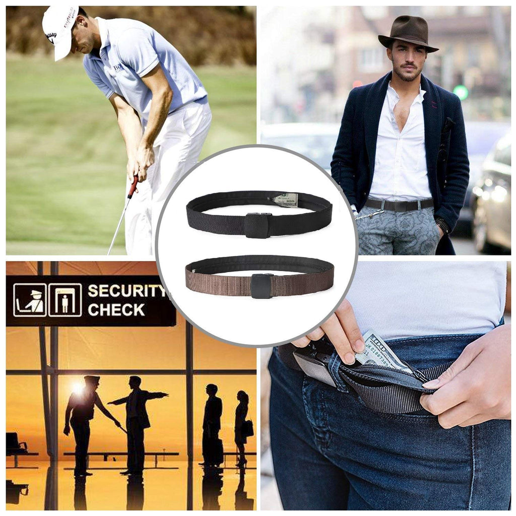Travel Security Money Belt with Hidden Money Pocket - Cashsafe Anti-Theft Pocket Unisex Nickel free Nylon Belt by JASGOOD 