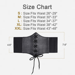 Women’s Elastic Costume Waist Belt Lace-up Tied Waspie Corset Belts for Women by JASGOOD 