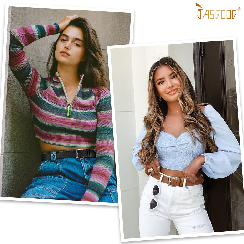 JASGOOD Women Leather Belt for Jeans Pants,Fashion PU leather Belt with Alloy Buckle - JASGOOD OFFICIAL