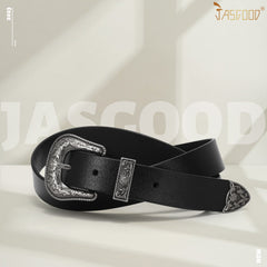 Women Leather Belt for Pants Dress Jeans Waist Belt with Brushed Alloy Buckle By JASGOOD