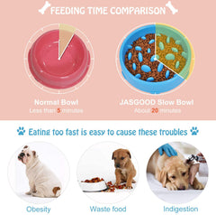 Dog Feeder Slow Eating Pet Bowl Eco-friendly Durable Non-Toxic Preventing Choking Healthy Design Bowl For Dog Pet by JASGOOD 