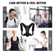 Posture Corrector for Women and Men with Underarm Pads - Adjustable Effective Comfortable Back Support Brace - Ideal for Clavicle Support and Upper Back Shoulder Neck Pain Relief 