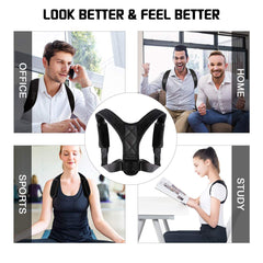 Posture Corrector for Women and Men with Underarm Pads - Adjustable Effective Comfortable Back Support Brace - Ideal for Clavicle Support and Upper Back Shoulder Neck Pain Relief 