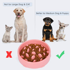 JASGOOD Dog Feeder Slow Eating Pet Bowl Preventing Choking Healthy Design Pink Bowl for Dog