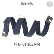 No Show Men Women Stretch Belt Invisible Elastic Web Casual Belt with Flat Buckle for Pants Jeans(Blue,Suit Waist Size Under 40'')