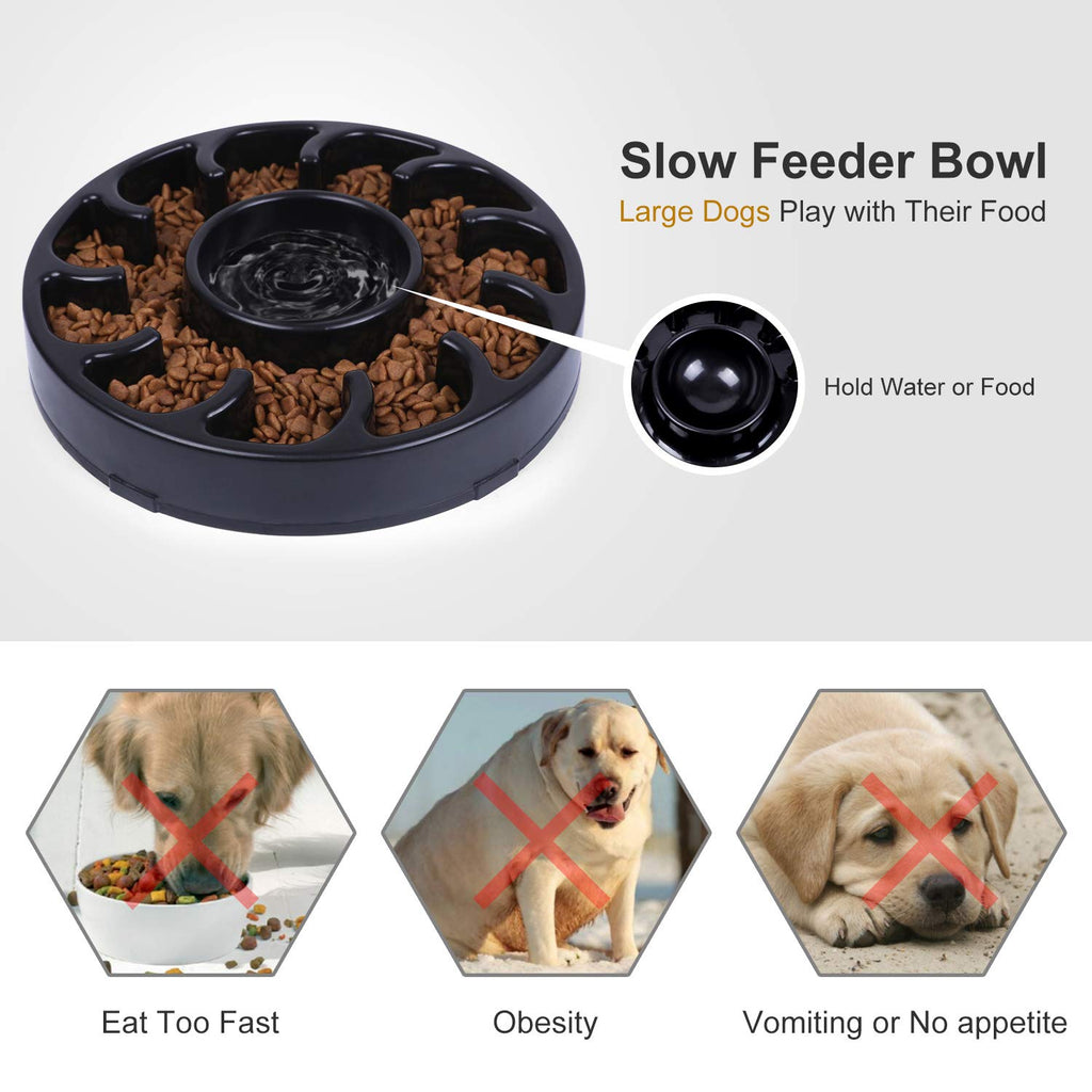 JASGOOD Slow Dog Bowl for Large Dogs,Fun Feeder Dog Bowl,Anti-Gulping Dog Slow Feeder Stop Bloat,Slow Eating Big Pet Bowl 