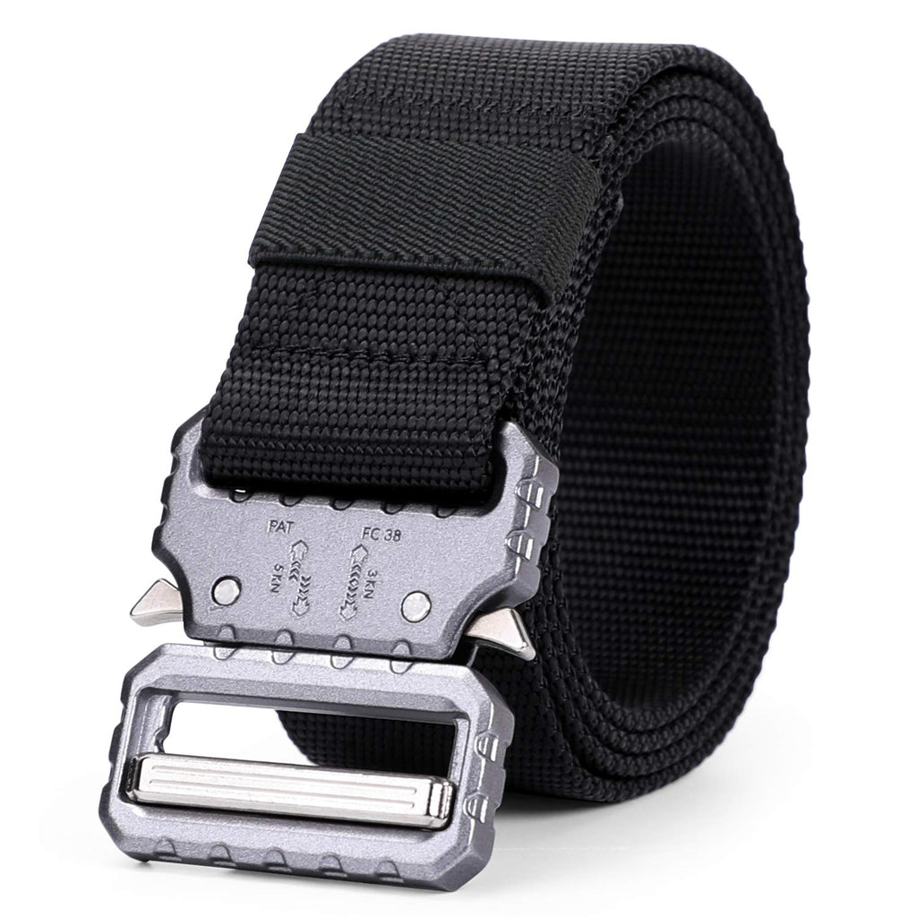 WERFORU Tactical Belt, Military Style Webbing Riggers Nylon Belt with Heavy-Duty Quick-Release Metal Buckle 1.5 Inches Wide 