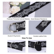 JASGOOD Canvas Belts for Women, Fabric Web Belts with Double D Ring buckle Extra Long Strap 1.5inch Wide