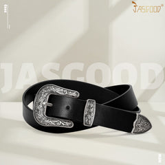 Women Leather Belt for Pants Dress Jeans Waist Belt with Brushed Alloy Buckle By JASGOOD