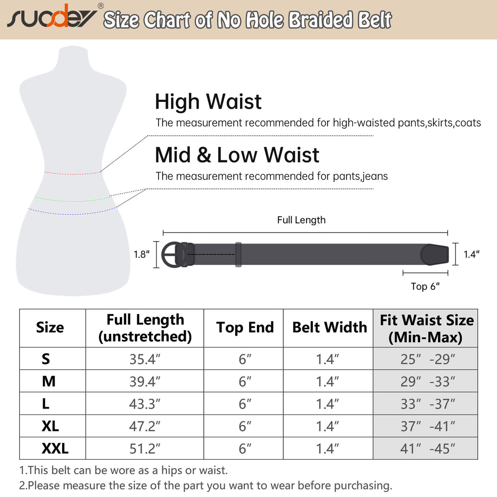 Jasgood Braided Canvas Stretch Belt Elastic Casual Belt For Men Women