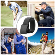 Men's Elastic Stretch Belt, JASGOOD Outdoor Plastic Belt with Removable Buckle Hiking Belt 38mm 