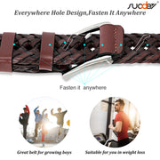 Men’s Leather Braided Belt Cowhide Leather Woven Belt for Jeans
