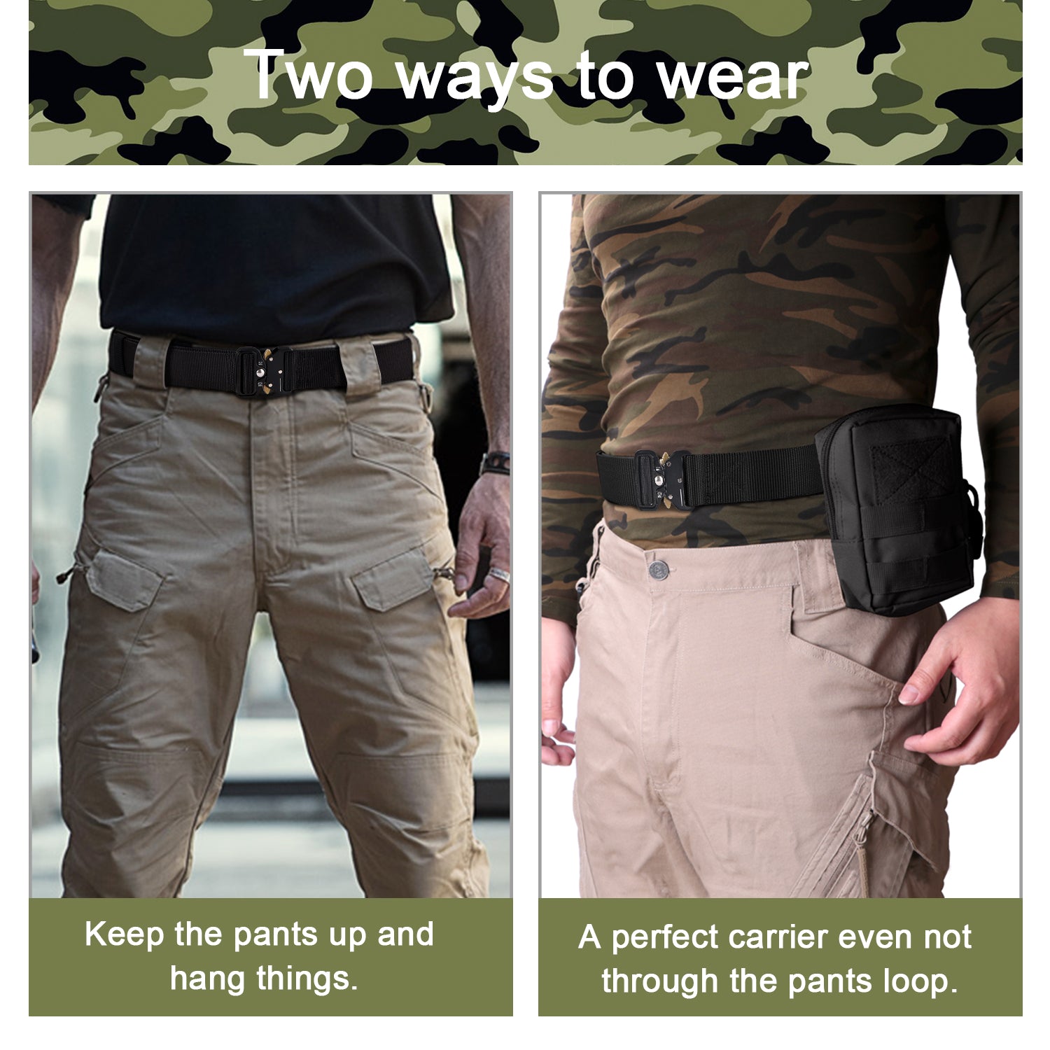 Tactical Heavy Duty Belt Sansths Men Military Webbing Belt 1.5ââ‚?Quick-Release Riggers Web Belt with Metal Buckle