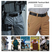 JASGOOD Multifunctional tactical belt with magnetic quick release buckle, men's military belt-nylon rigging belt 