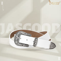 Women Leather Belt for Pants Dress Jeans Waist Belt with Brushed Alloy Buckle By JASGOOD