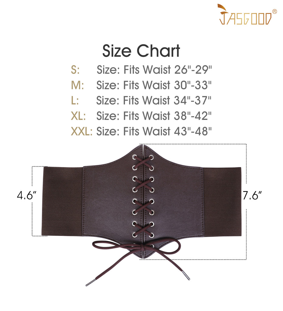Women’s Elastic Costume Waist Belt Lace-up Tied Waspie Corset Belts for Women by JASGOOD - JASGOOD OFFICIAL