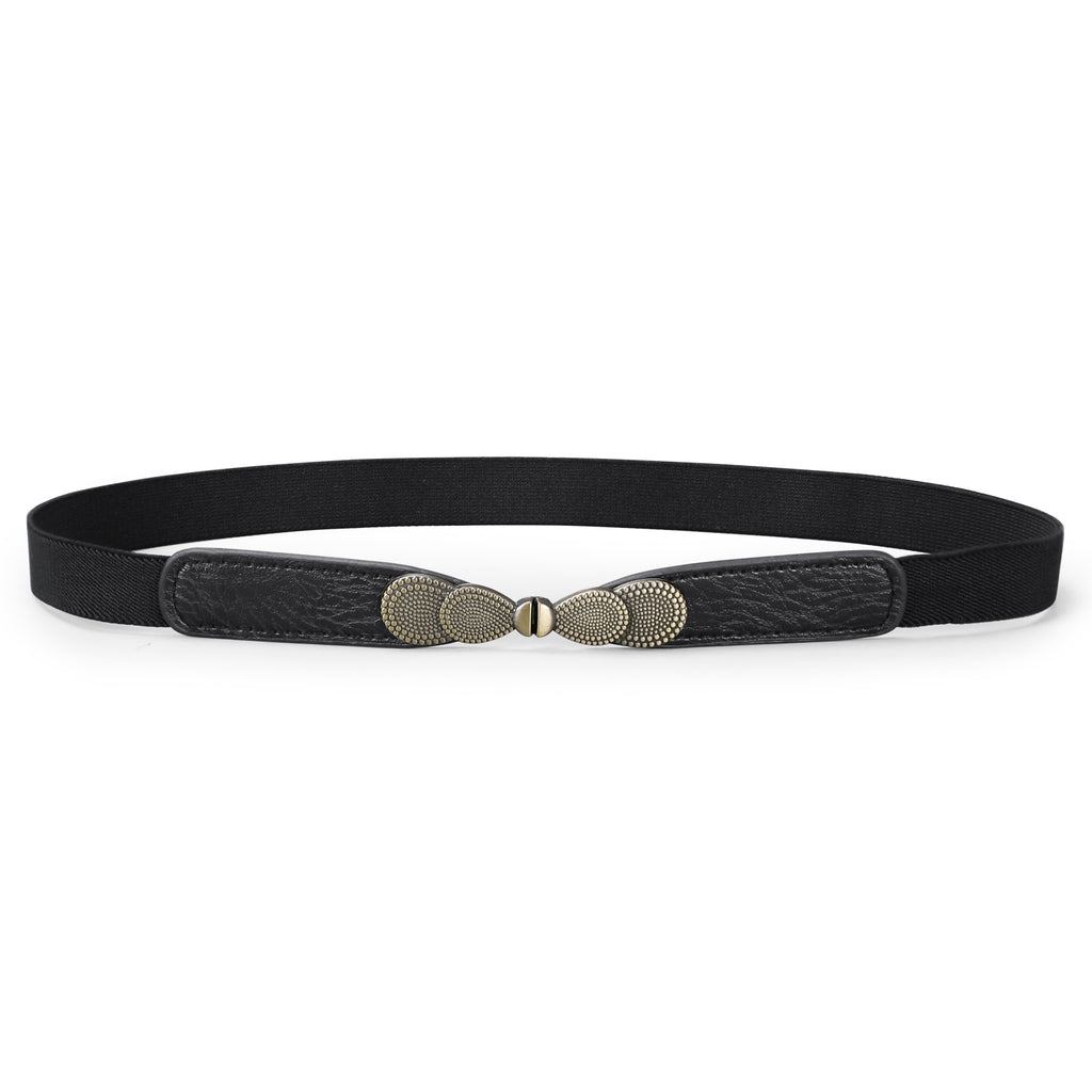 Women Skinny Elastic Stretch Belt for Dresses Retro Ladies Waist Cinch Thin Belt By JASGOOD 