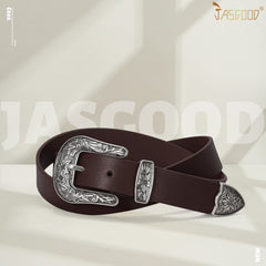 Women Leather Belt for Pants Dress Jeans Waist Belt with Brushed Alloy Buckle By JASGOOD