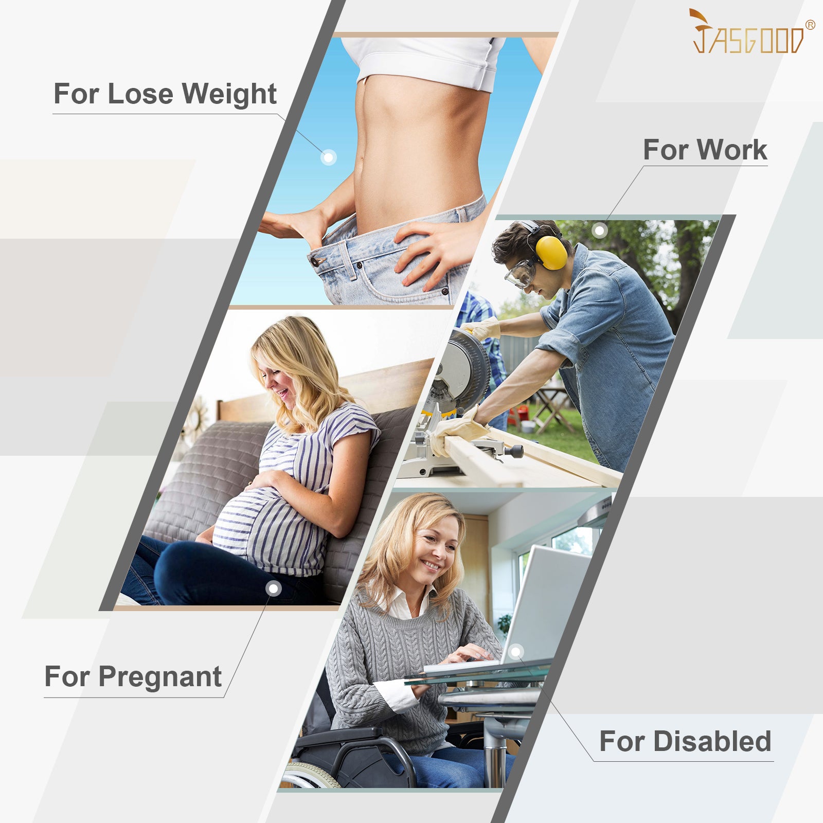 Men Women 2 Pack Elastic Invisible Belts No Buckle Stretch Belt for Jeans - JASGOOD OFFICIAL