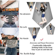 No Buckle Women/Men Invisible Belt Elastic Waist Belt Up to 48" for Jeans Pants Dresses 