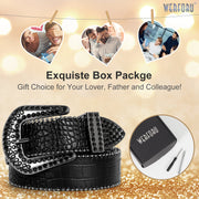 Luxury Crystal Skull designer  Diamond Studded Rhinestone Belts Western Sparkle Leather Men Women Belt