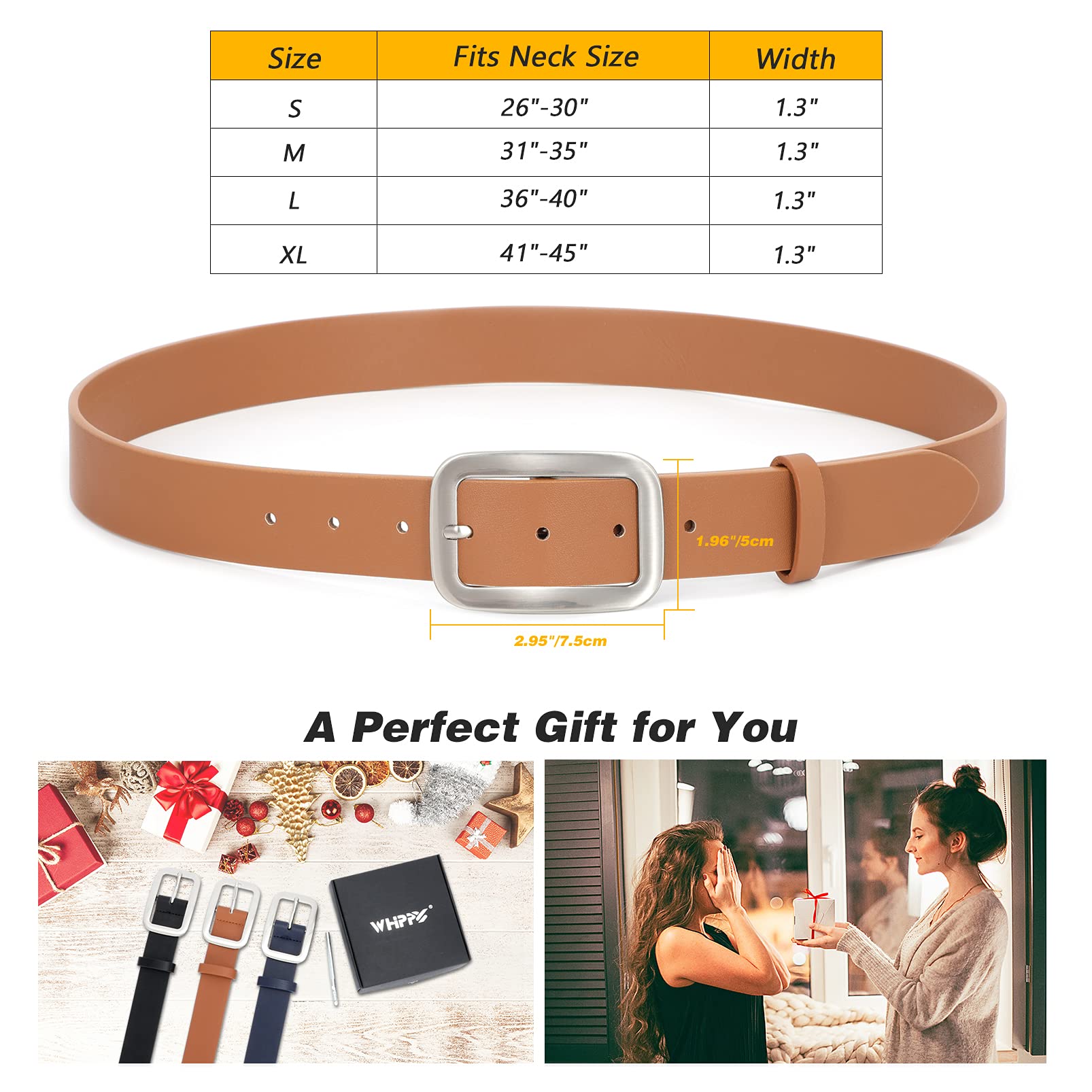 Women Leather Belts for Jeans Pants Fashion Dress Belt for Women with Solid Pin Buckle - JASGOOD OFFICIAL