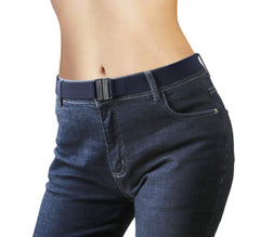 No Show Women Stretch Belt Invisible Elastic Web Strap Belt with Flat Buckle for Jeans Pants Dresses 