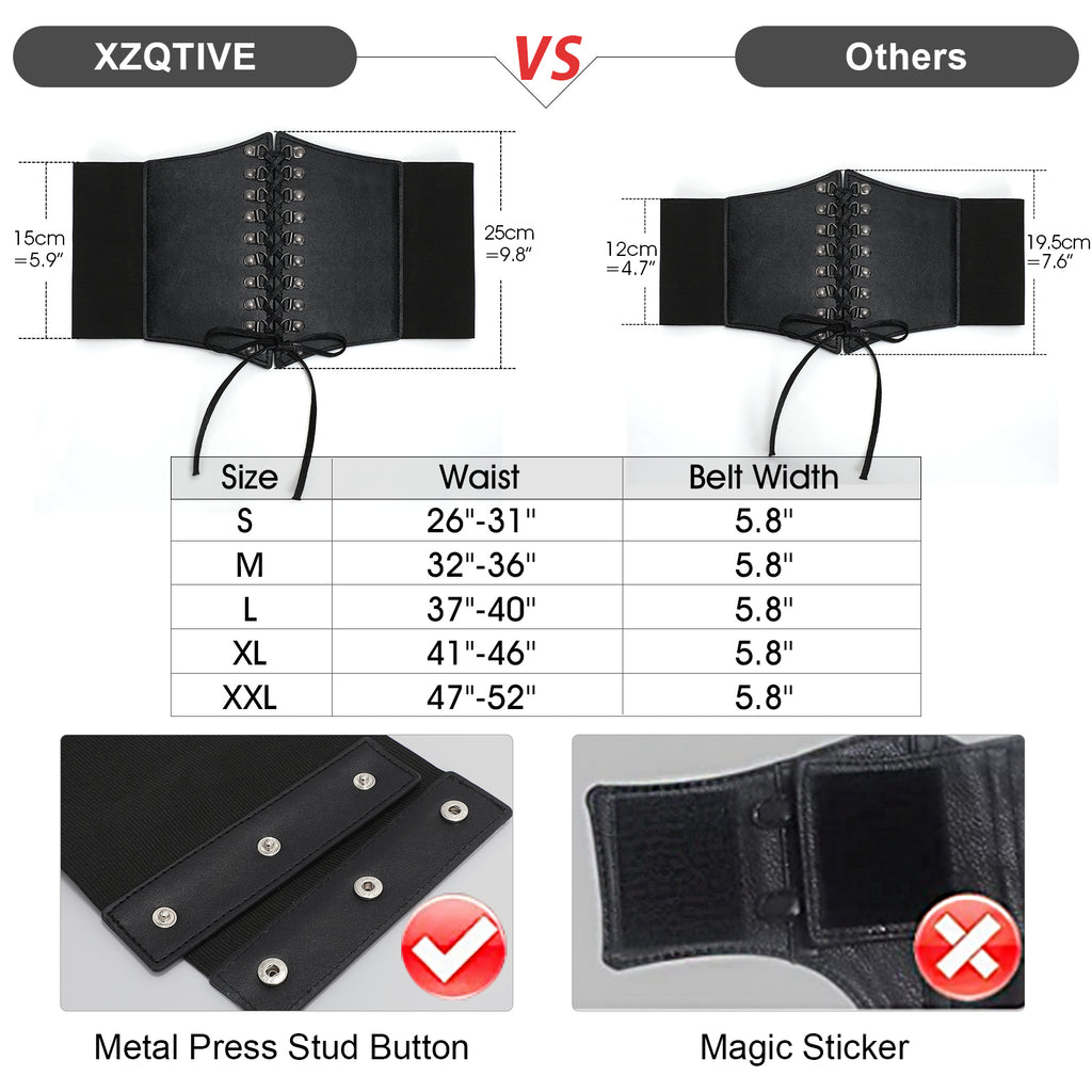 Halloween Women’s Elastic Costume Waist Belt Lace-up Tied Waspie Corset Belts for Women by JASGOOD