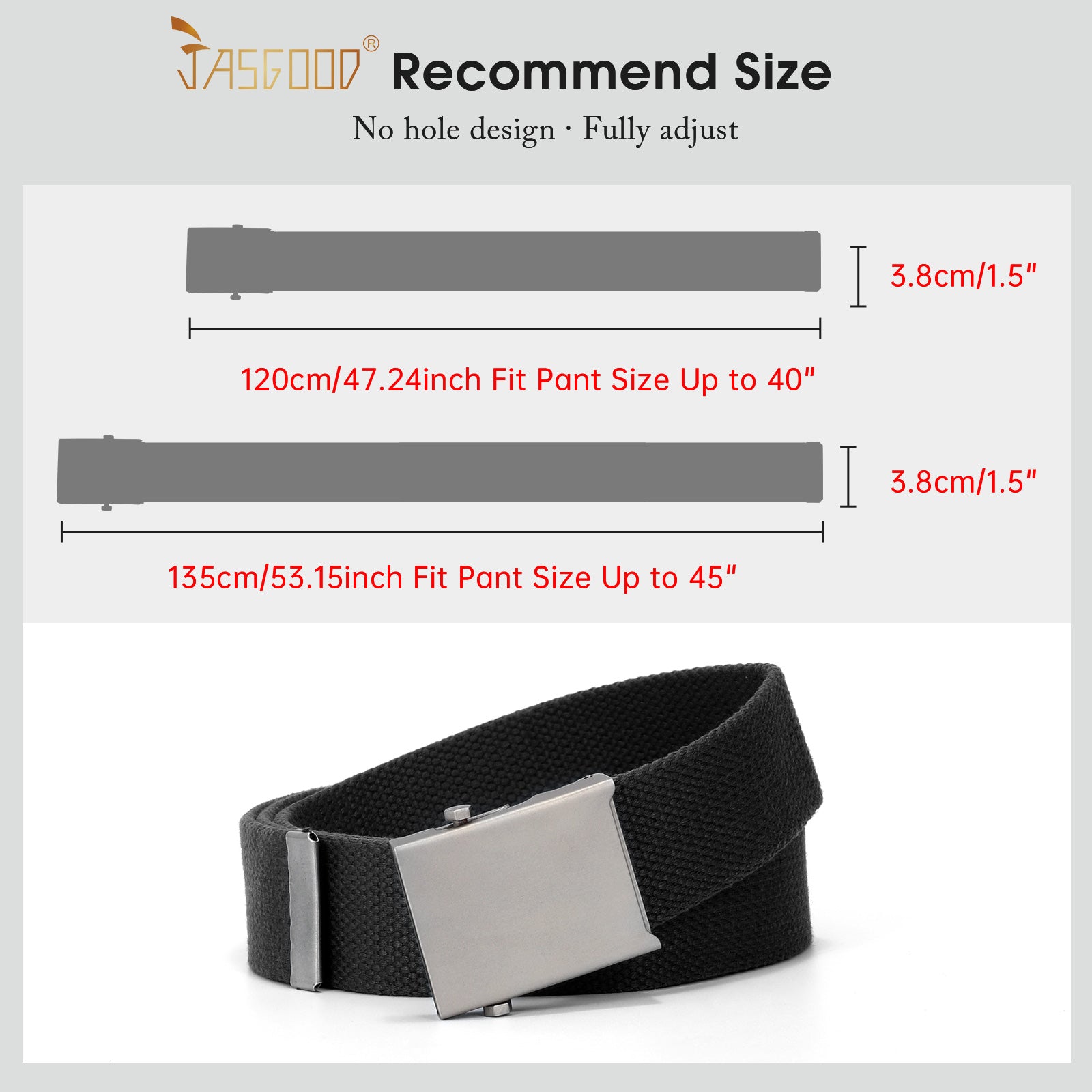 2PCS Men's Outdoor Plastic Belt with Removable Buckle Hiking Belt - JASGOOD OFFICIAL