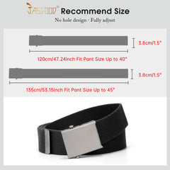 2PCS Men's Elastic Stretch Outdoor Plastic Belt with Removable Buckle Hiking Belt