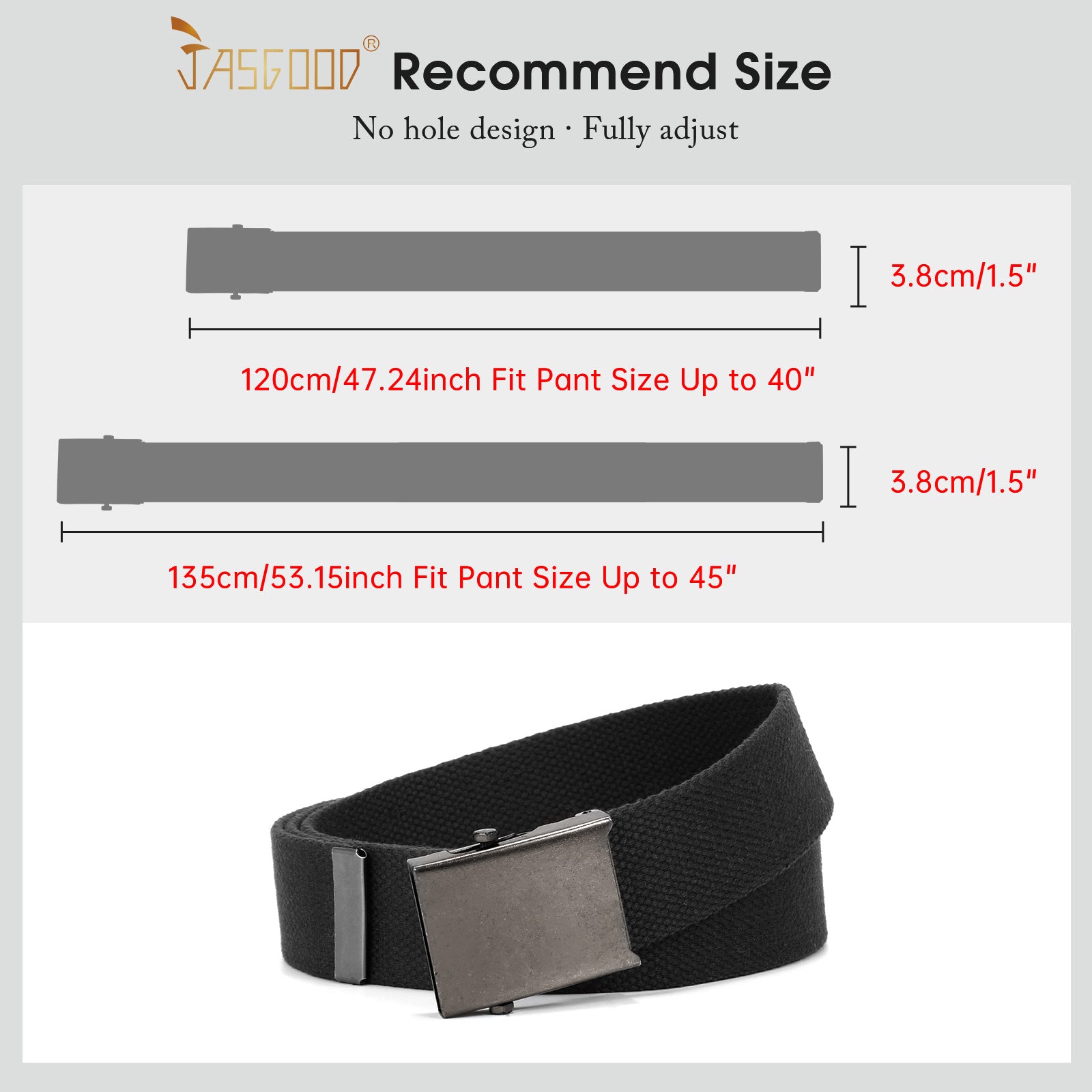 2PCS Men's Outdoor Plastic Belt with Removable Buckle Hiking Belt - JASGOOD OFFICIAL