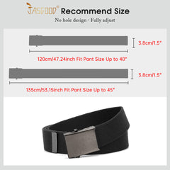 2PCS Men's Elastic Stretch Outdoor Plastic Belt with Removable Buckle Hiking Belt