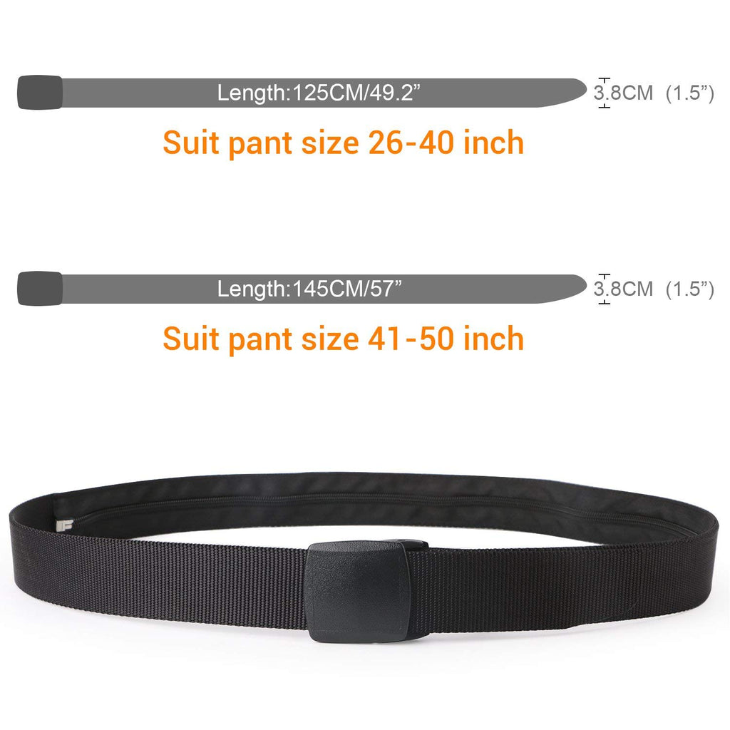 JASGOOD Travel Security Money Belt with Hidden Money Pocket - Cashsafe Anti-Theft  Unisex Nickel free Nylon Belt 