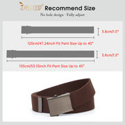 2PCS Men's Elastic Stretch Outdoor Plastic Belt with Removable Buckle Hiking Belt