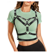 Women Halloween Fashion Punk Leather Harness Chest Belt