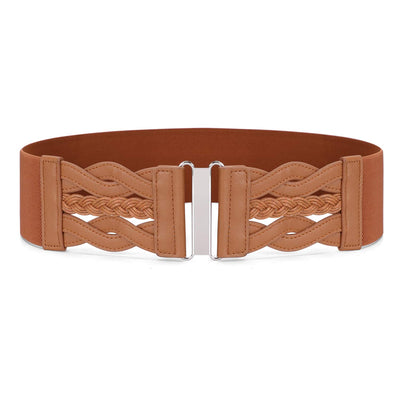 Women Elastic Stretchy Retro Wide Waist Cinch Belt 50s Vintage Ladies Dress Plus Size Belt By JASGOOD 